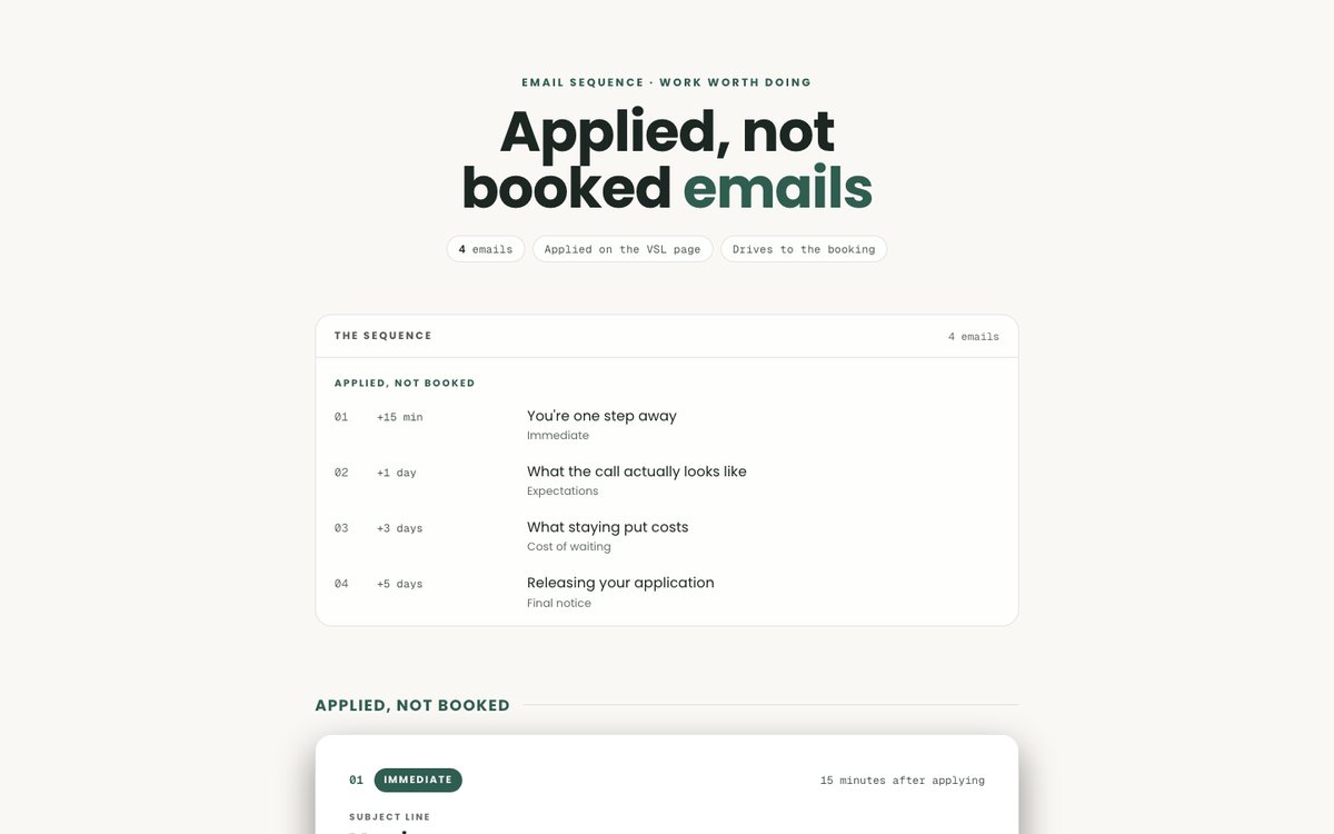 Applied, not booked preview