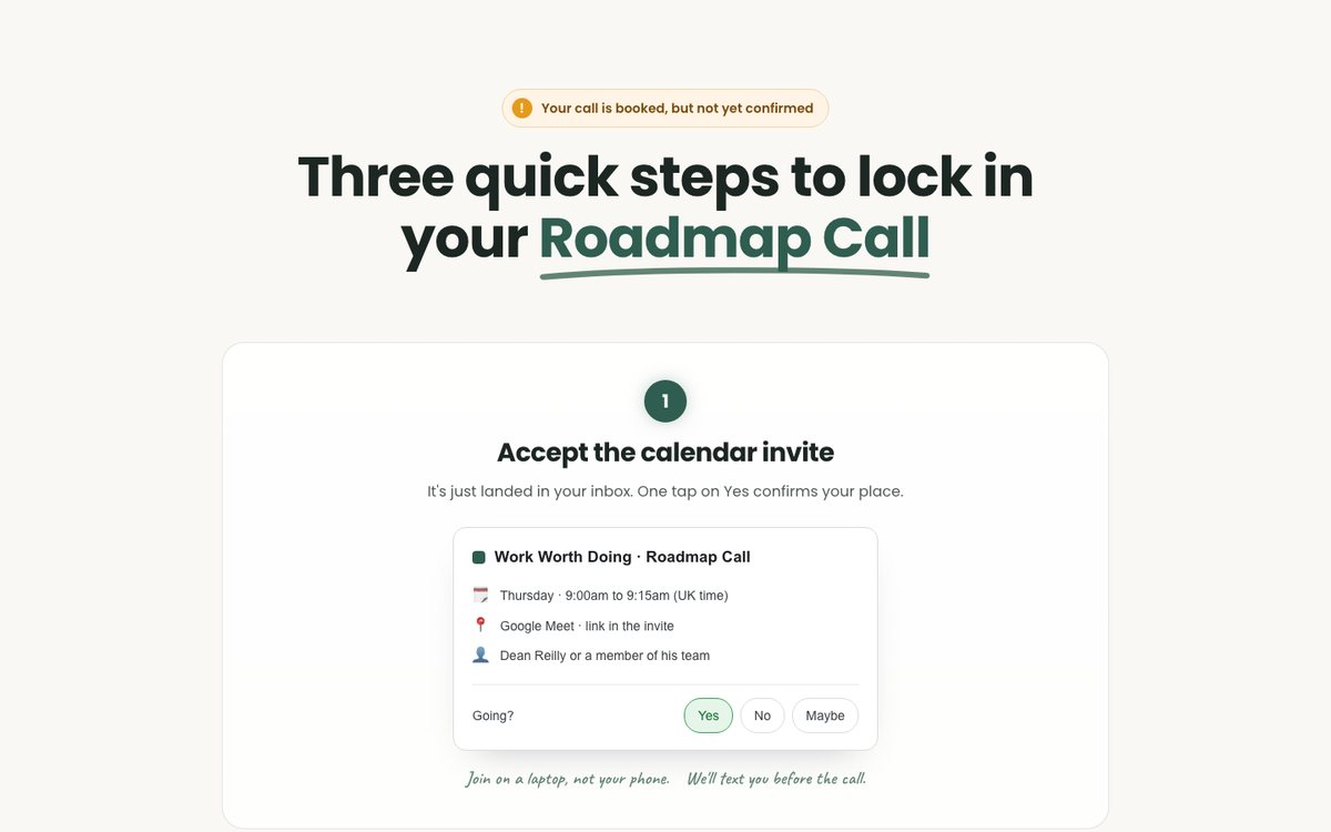 Confirmation page preview